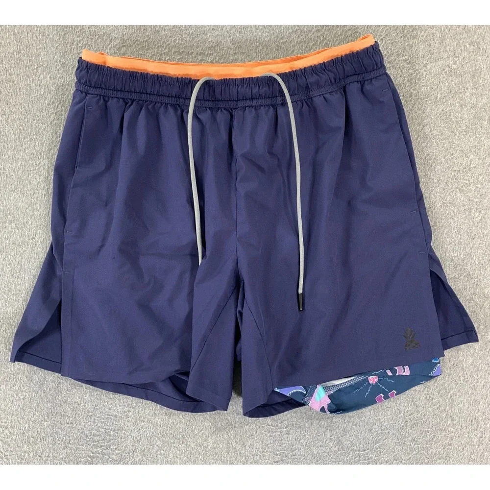 Chubbies Shorts Youth M Blue Solid Compression Dinosaur Liner 2-in-1 Athletic‎